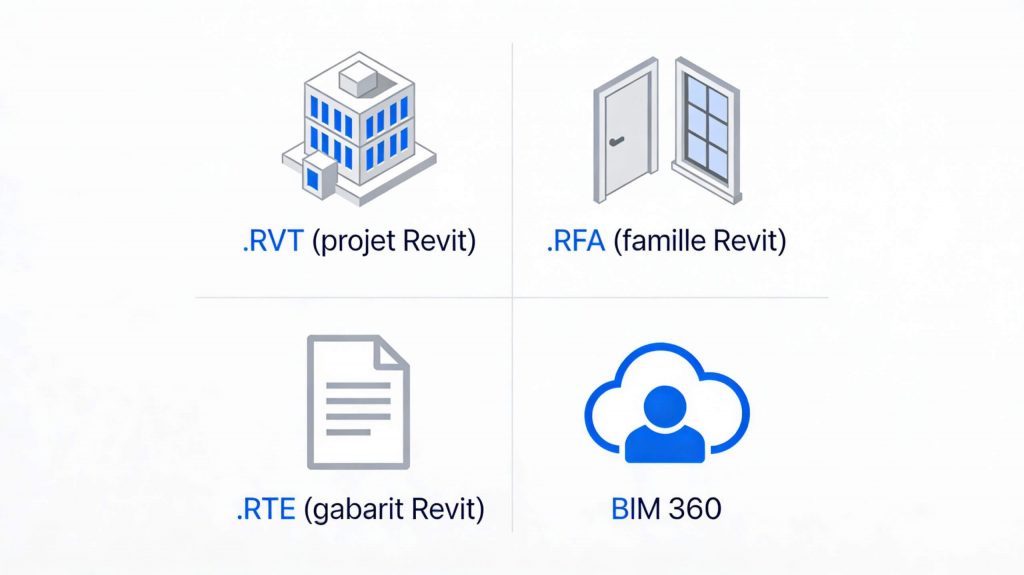 Les formats d’enregistrement Revit et leurs extensions