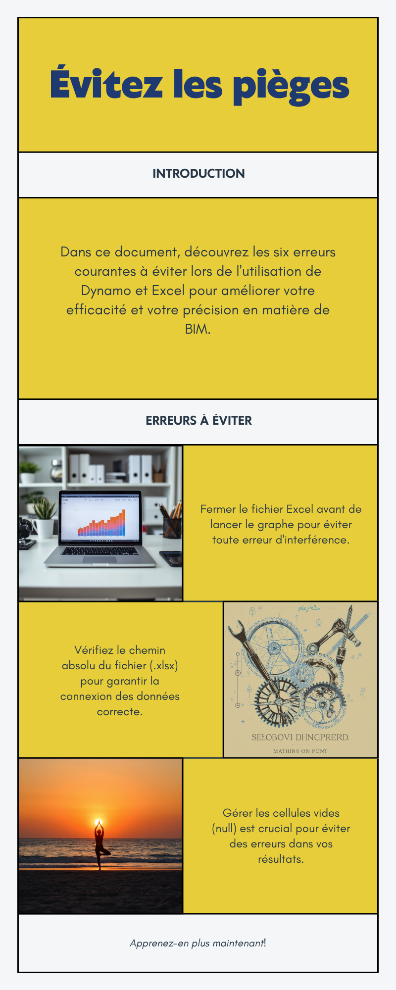 Checklist des pieges a eviter avec Dynamo et Excel en BIM